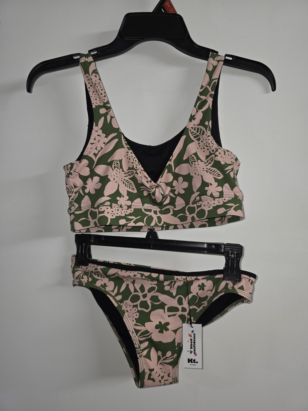 Floral Two-Piece Bikini Set in Olive & Blush By KNIX